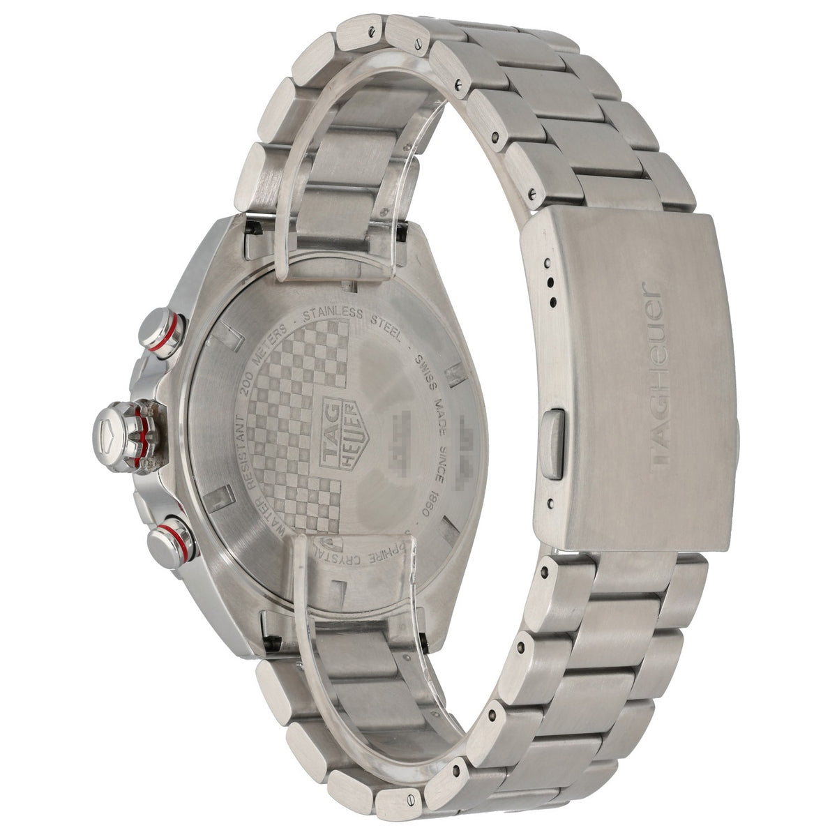 Tag Heuer Formula 1 CAZ101T, 43mm stainless steel case and bracelet, rear angled image