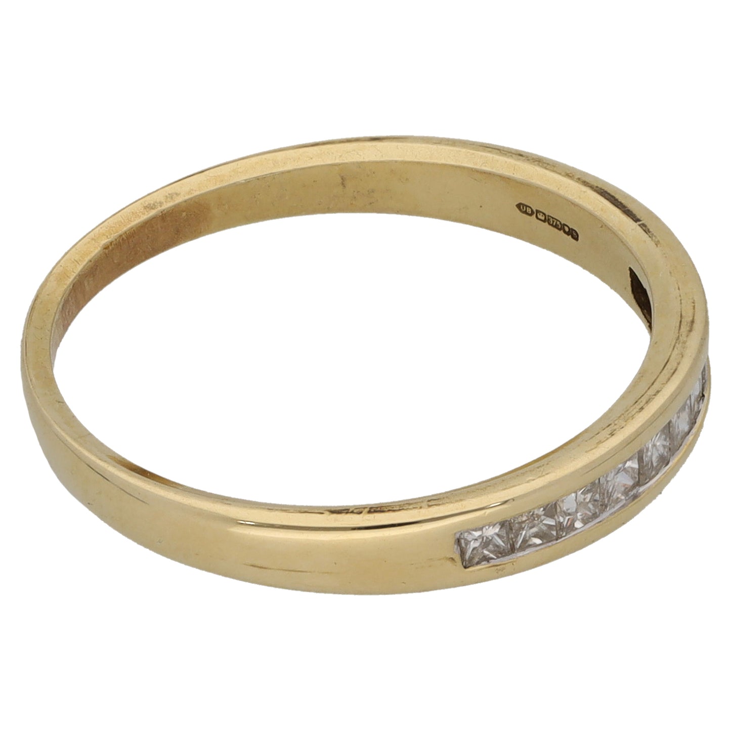 9ct Gold 0.25ct Diamond Half Eternity Ring Size O