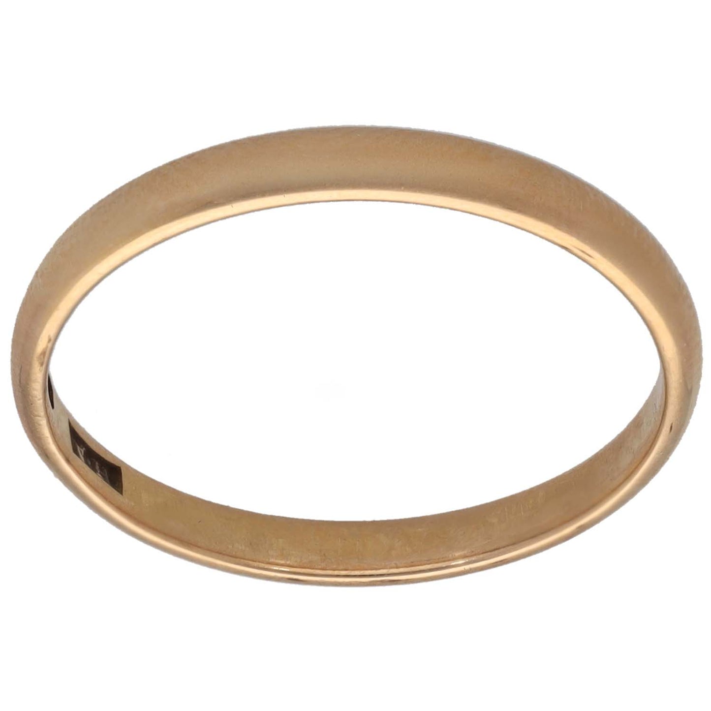 18ct yellow gold plain wedding ring, smooth band