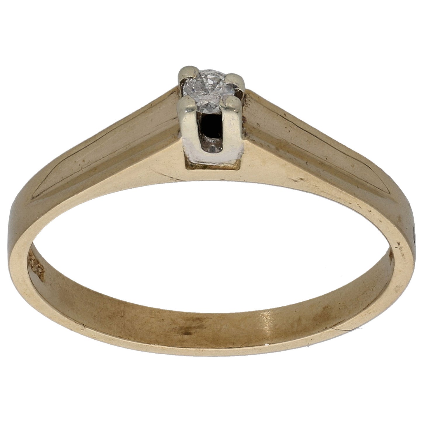 18ct Gold 0.04ct Diamond Solitaire Ring Size N