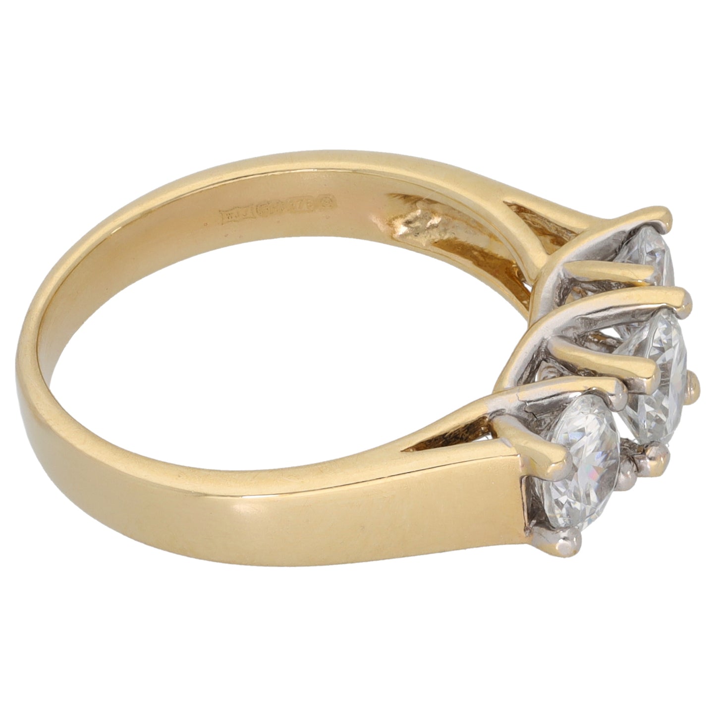 9ct Gold Cubic Zirconia Trilogy Ring Size P