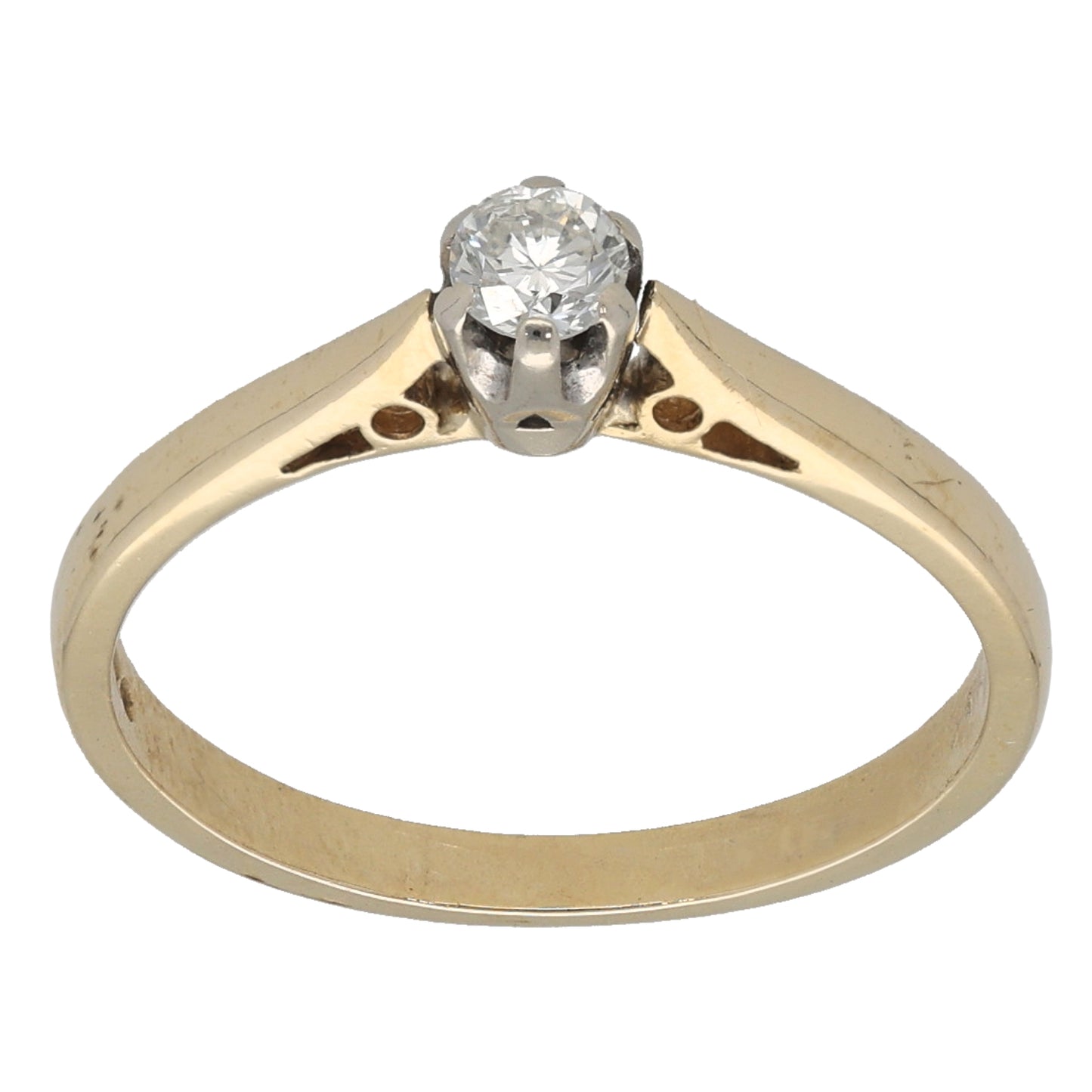 9ct Gold 0.15ct Diamond Solitaire Ring Size L