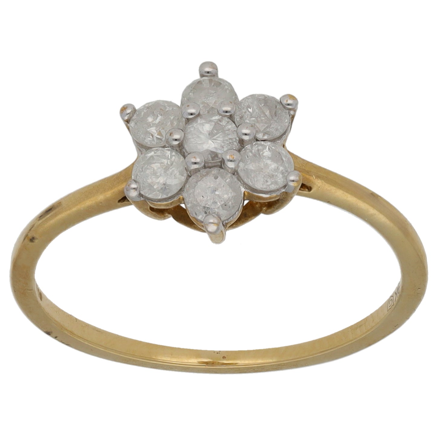 9ct Gold 0.70ct Diamond Cluster Ring Size N