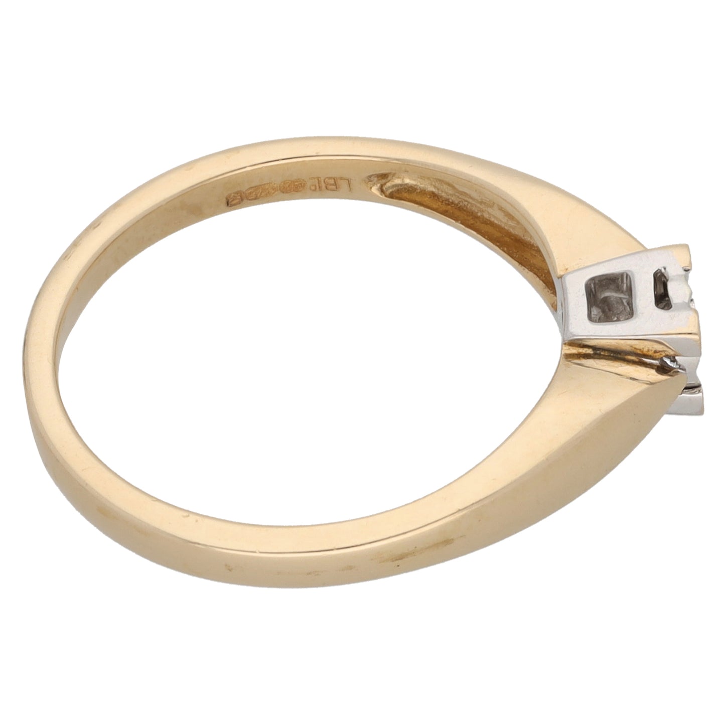 9ct Gold 0.06ct Diamond Solitaire Ring Size L