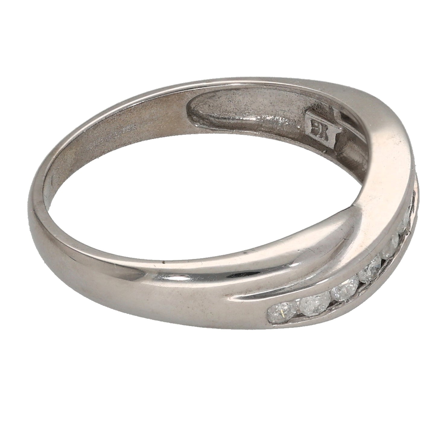 9ct White Gold 0.25ct Diamond Half Eternity Ring Size M