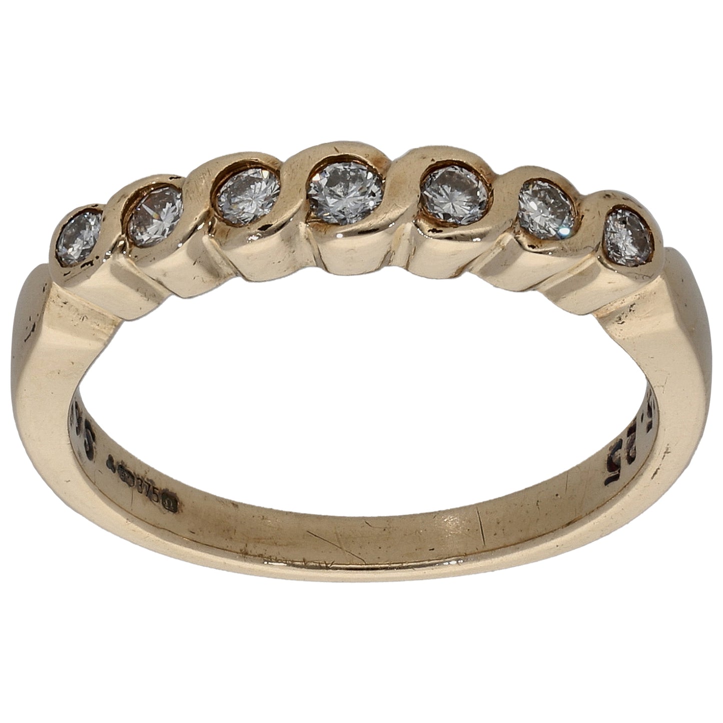 9ct Gold 0.25ct Diamond Half Eternity Ring Size M