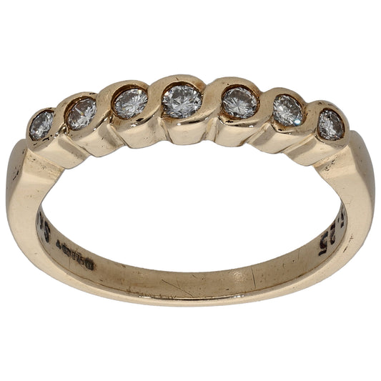 9ct Gold 0.25ct Diamond Half Eternity Ring Size M