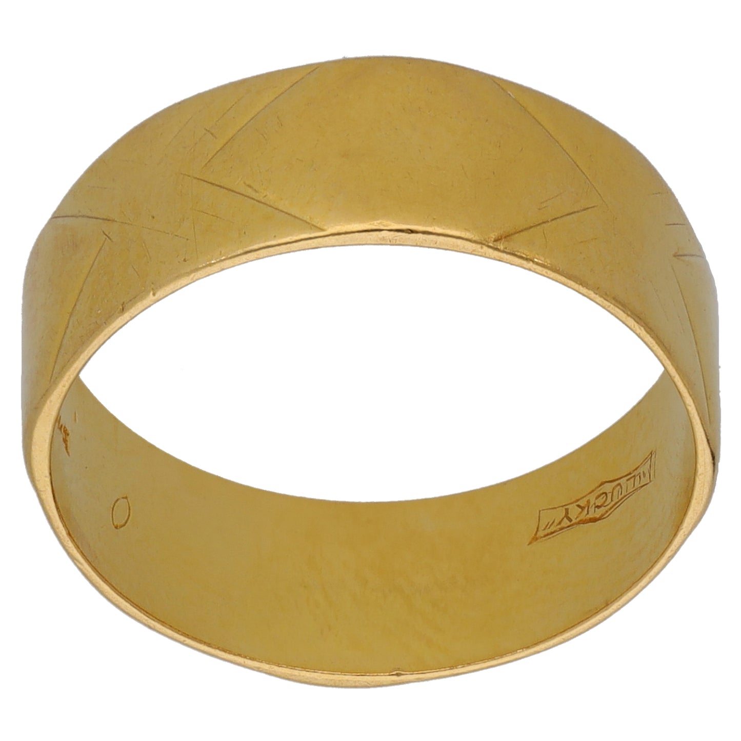 22ct Gold Patterned Wedding Ring Size O