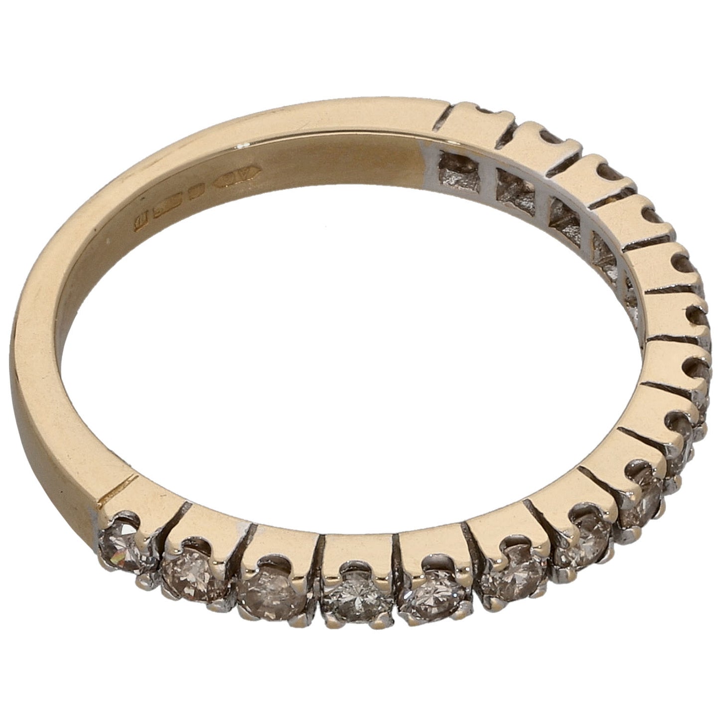 14ct Gold 0.44ct Diamond Half Eternity Ring Size L