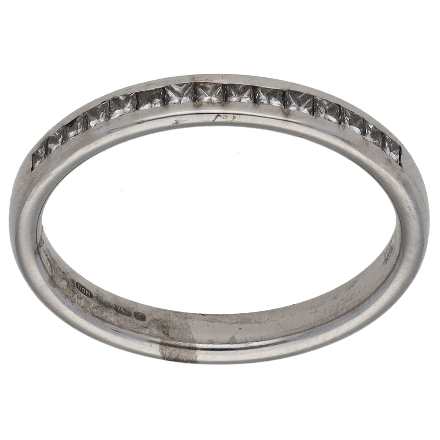 18ct White Gold 0.30ct Diamond Half Eternity Ring Size Q