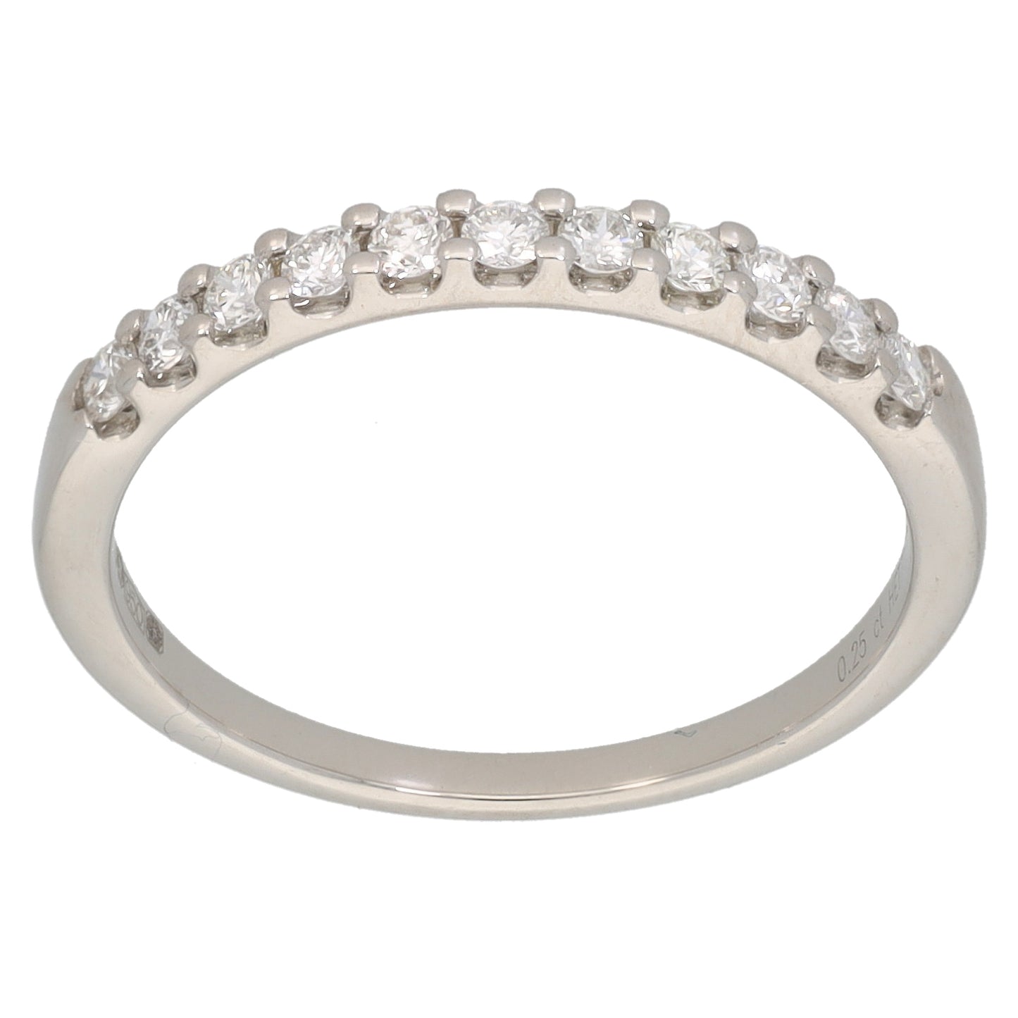 Platinum 0.25ct Diamond Half Eternity Ring Size M
