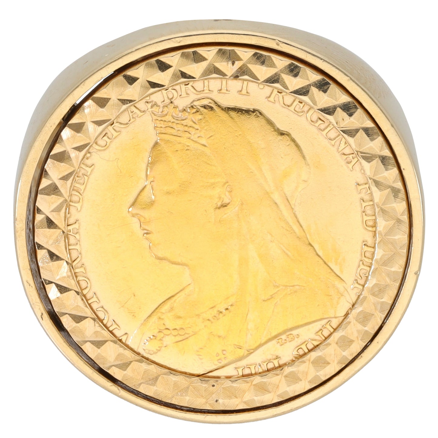 9ct Gold Coin Ring Size R