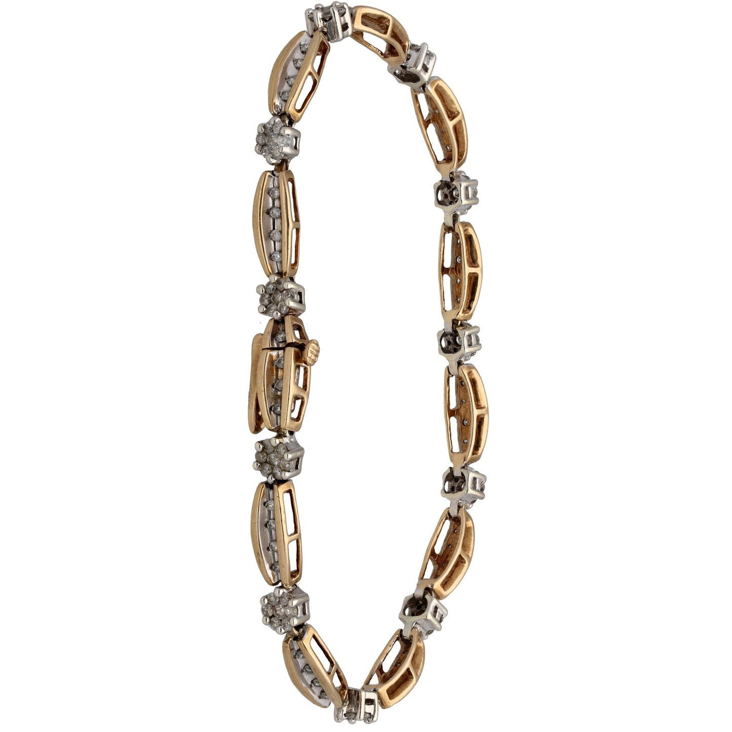 9ct Gold 1.21ct Diamond Fancy Stone Set Bracelet