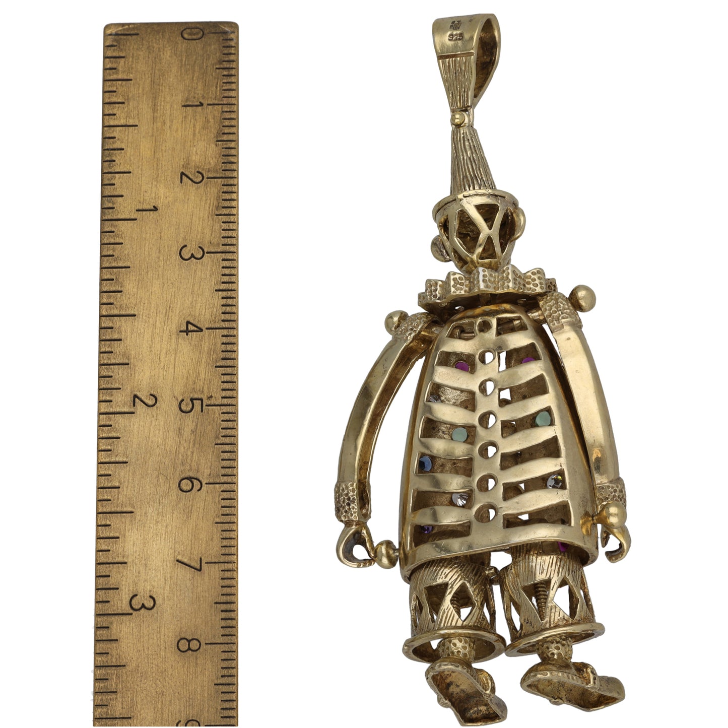 9ct Gold Imitation Gems Clown Pendant
