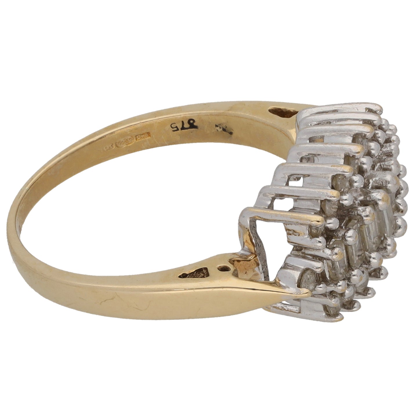 9ct Gold 0.50ct Diamond Dress/Cocktail Ring Size M