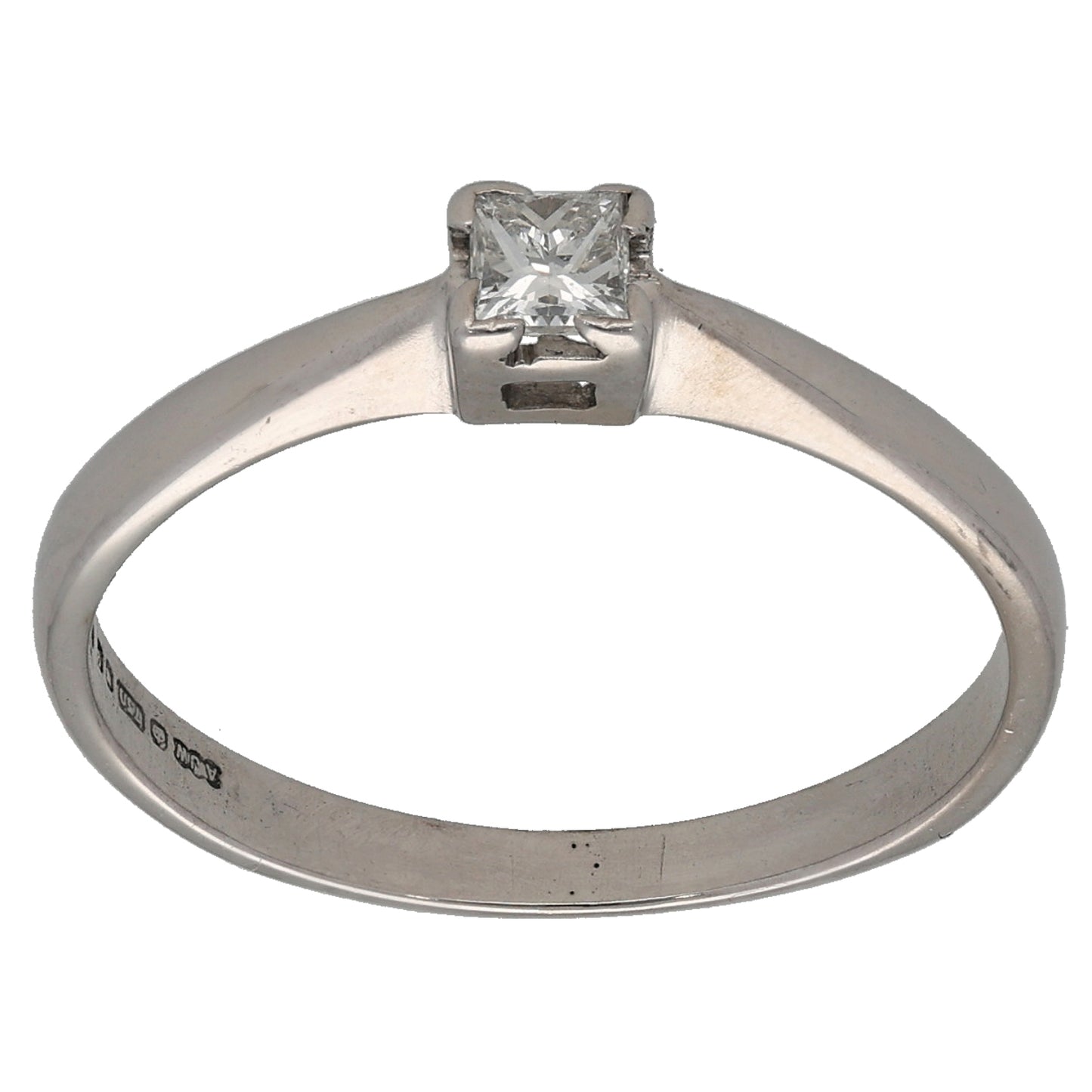 18ct White Gold 0.23ct Diamond Solitaire Ring Size R