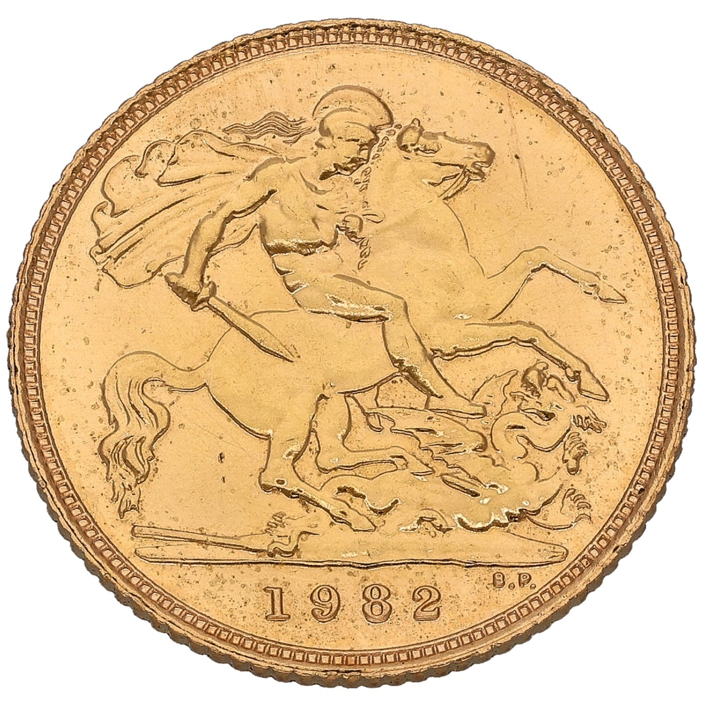22ct Gold Queen Elizabeth Half Sovereign Coin 1982