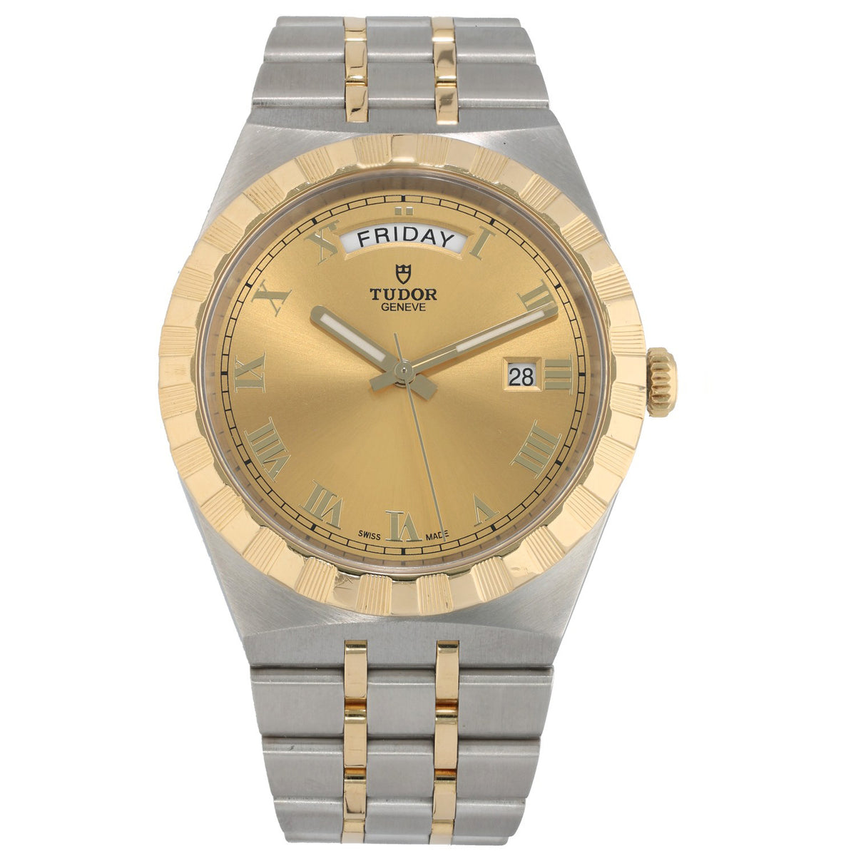 Tudor Royal 28603, champagne dial on bi-colour bracelet