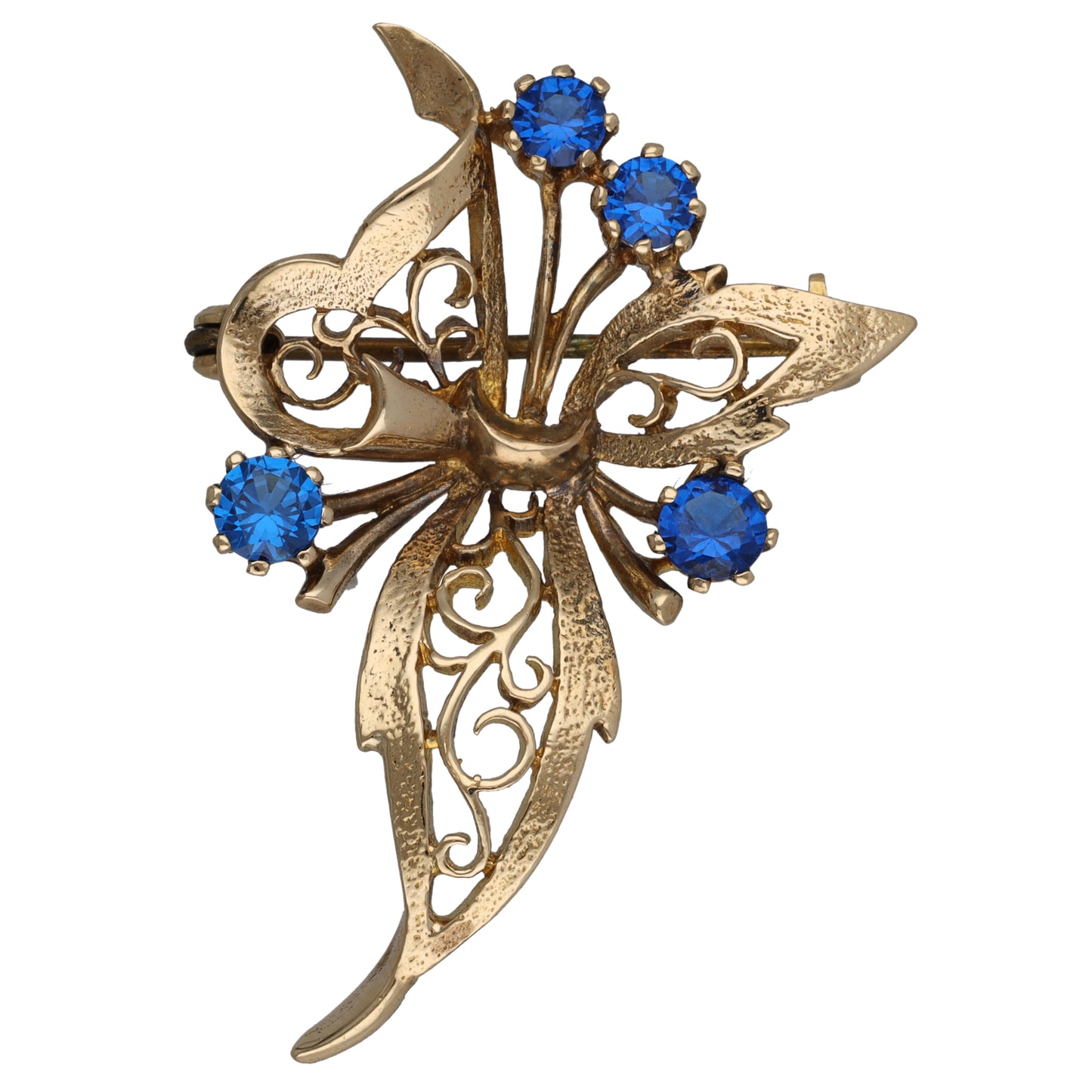 9ct Gold Imitation Gems Pin Brooch
