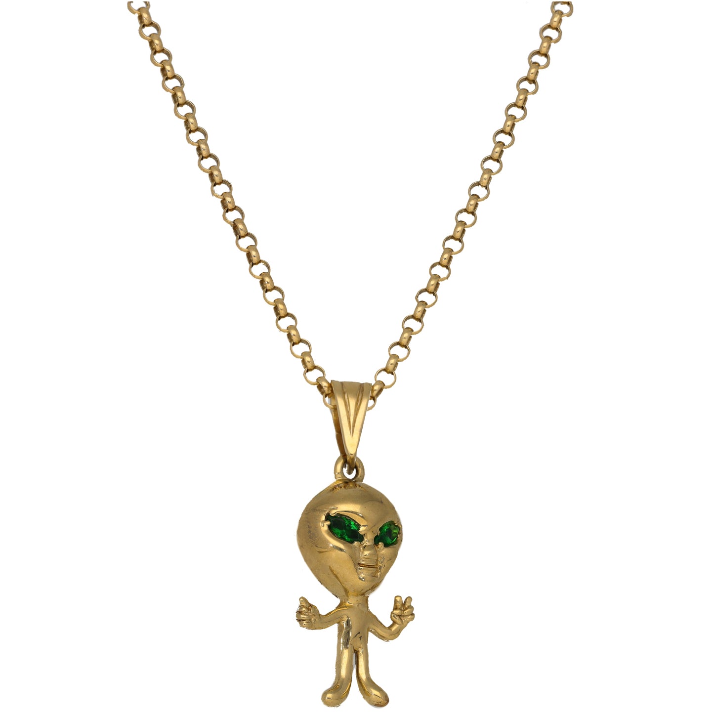 9ct Gold Imitation Alien Pendant With Chain