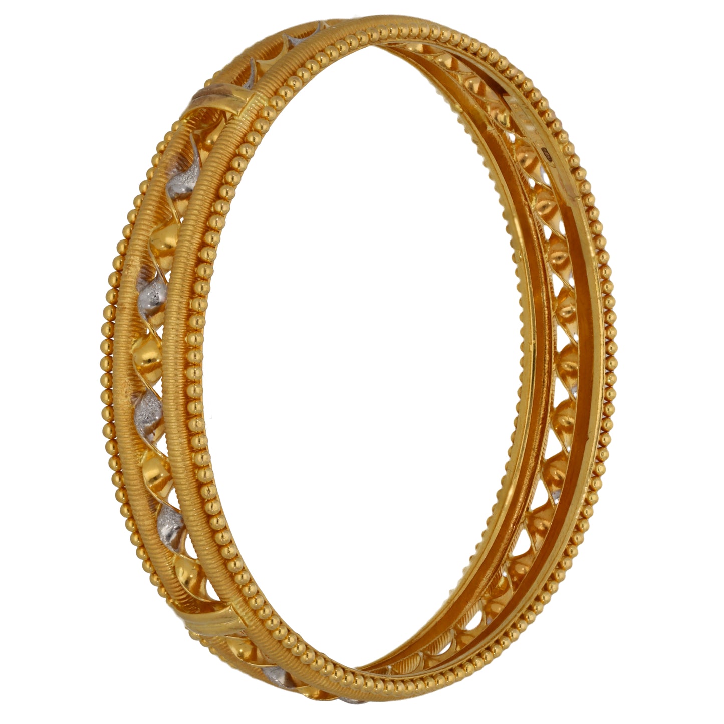 22ct Bi-Colour Gold Bangle