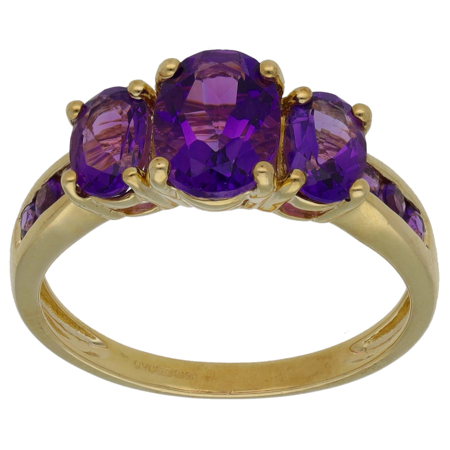 9ct Gold Amethyst Dress/Cocktail Ring Size P