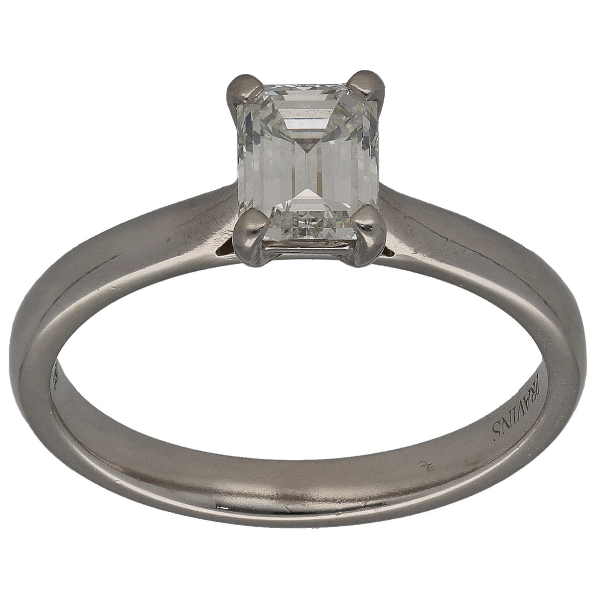 Platinum 0.81ct Diamond Solitaire Ring Size N
