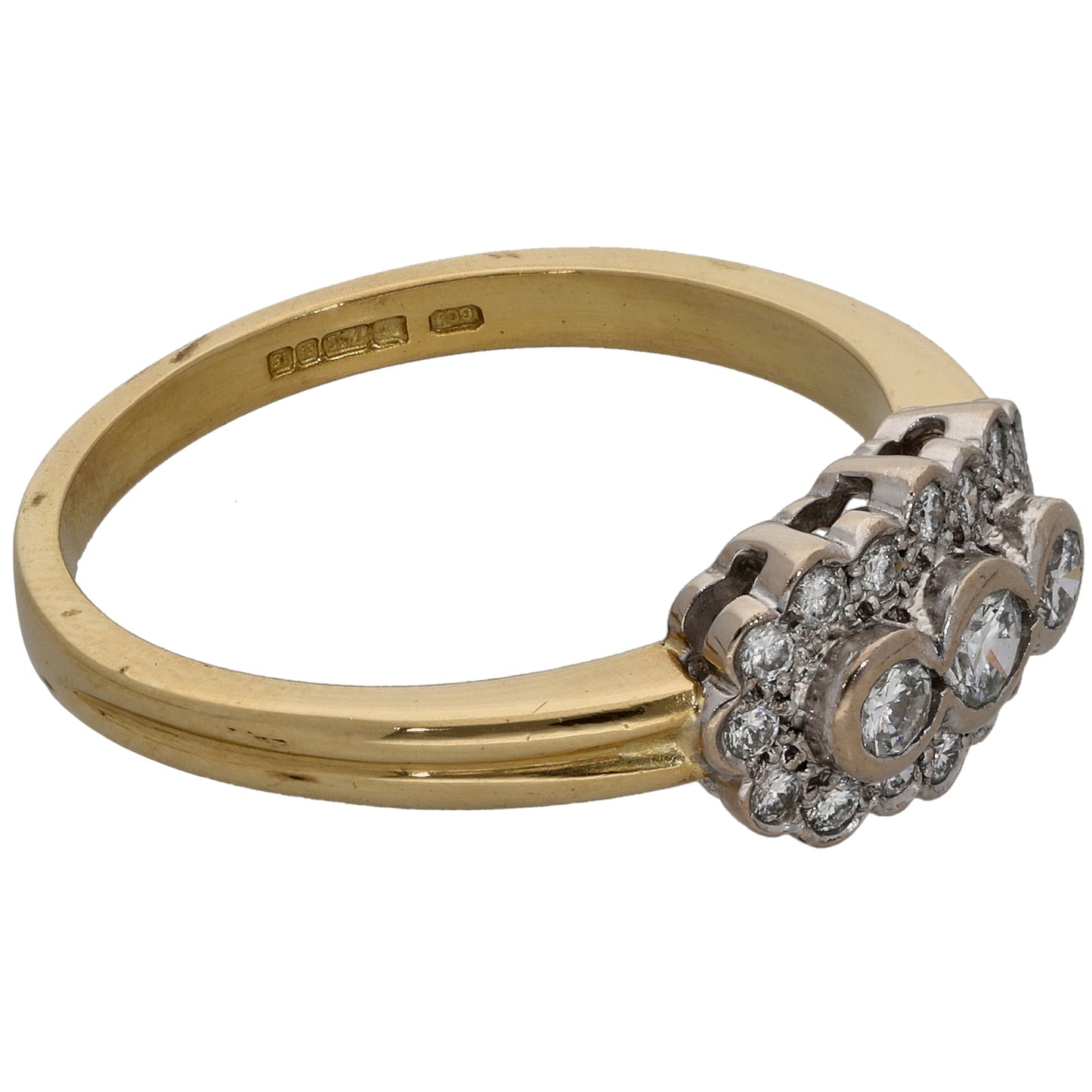 18ct Gold 0.33ct Diamond Dress/Cocktail Ring Size Q