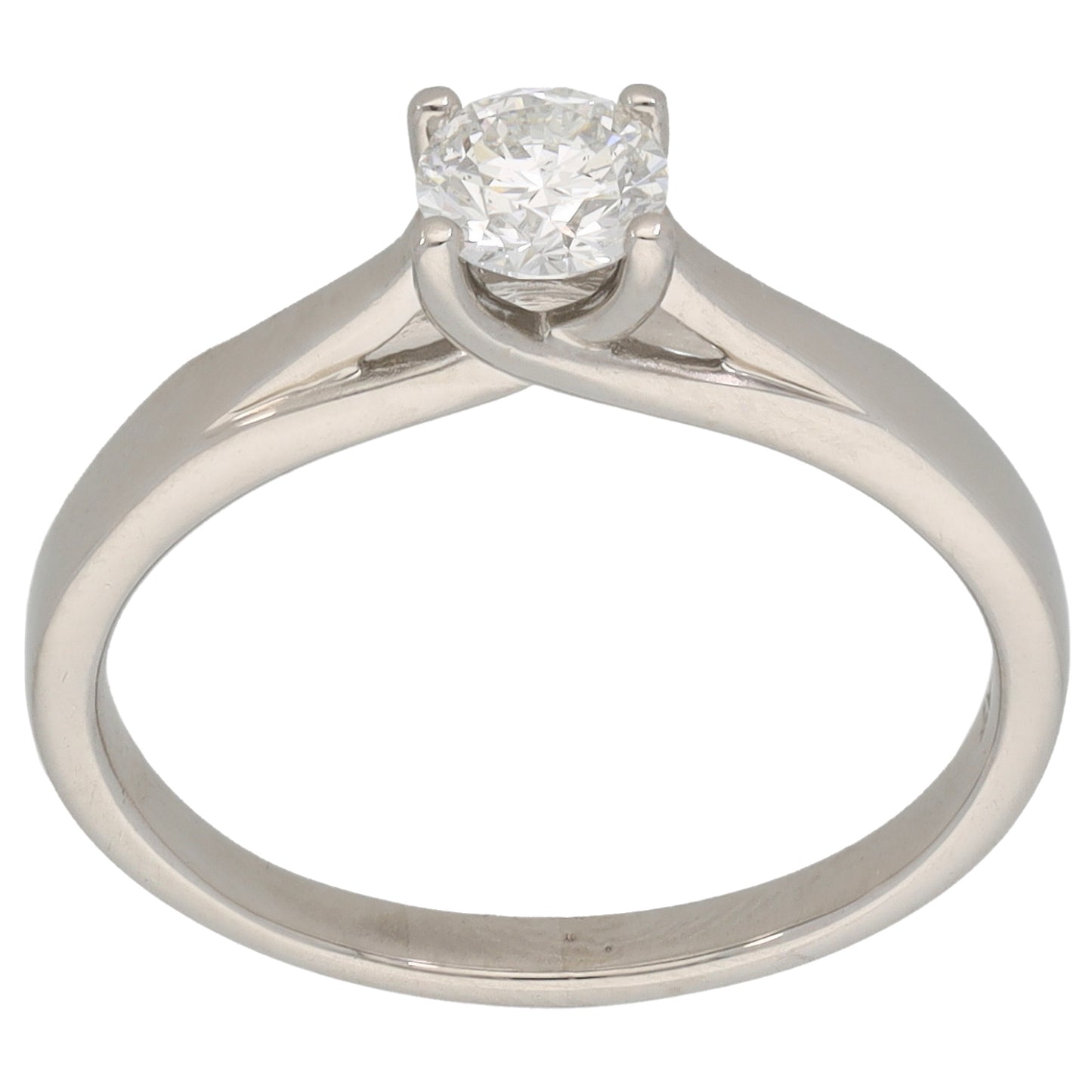 Platinum 0.35ct Diamond Solitaire Ring Size N