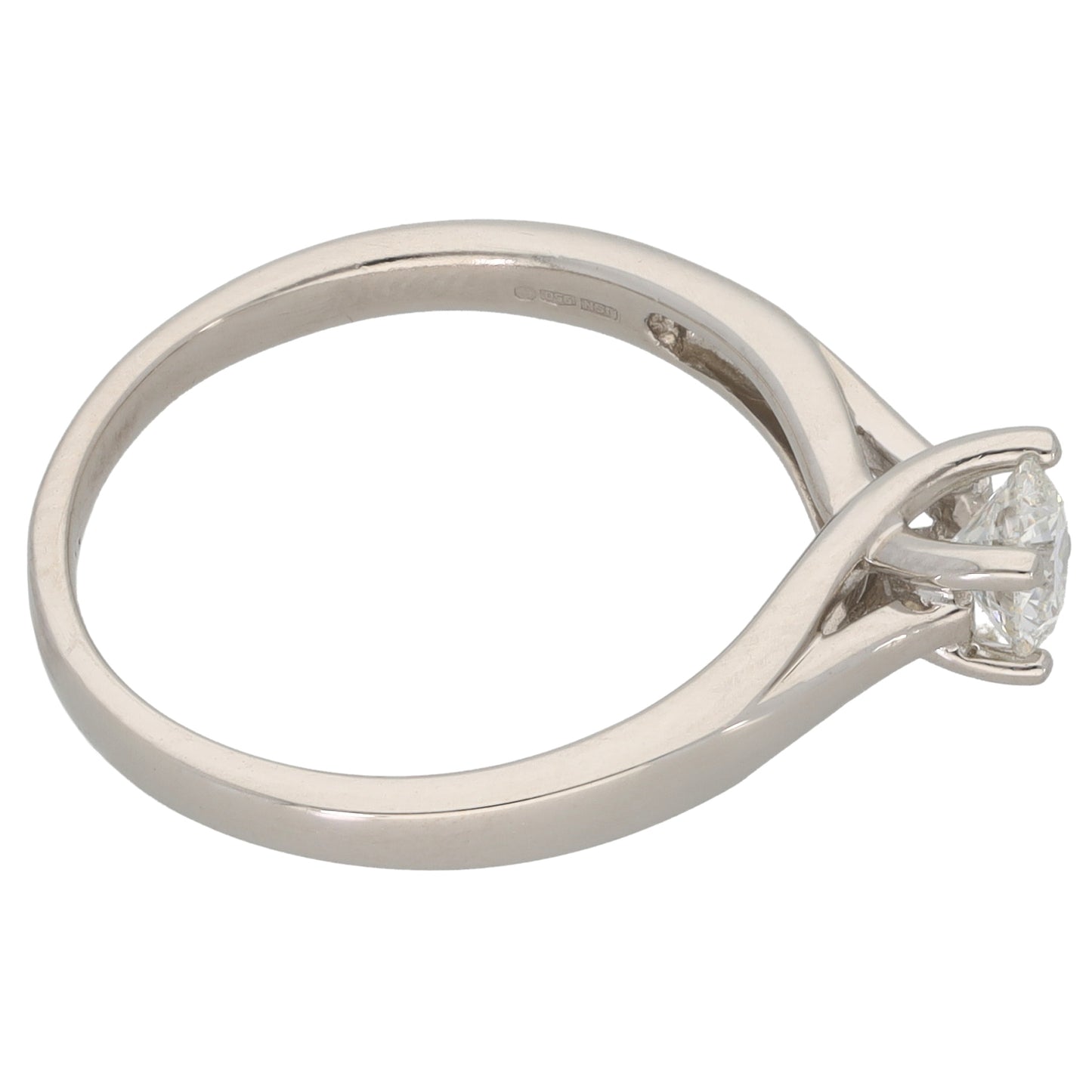 Platinum 0.35ct Diamond Solitaire Ring Size N