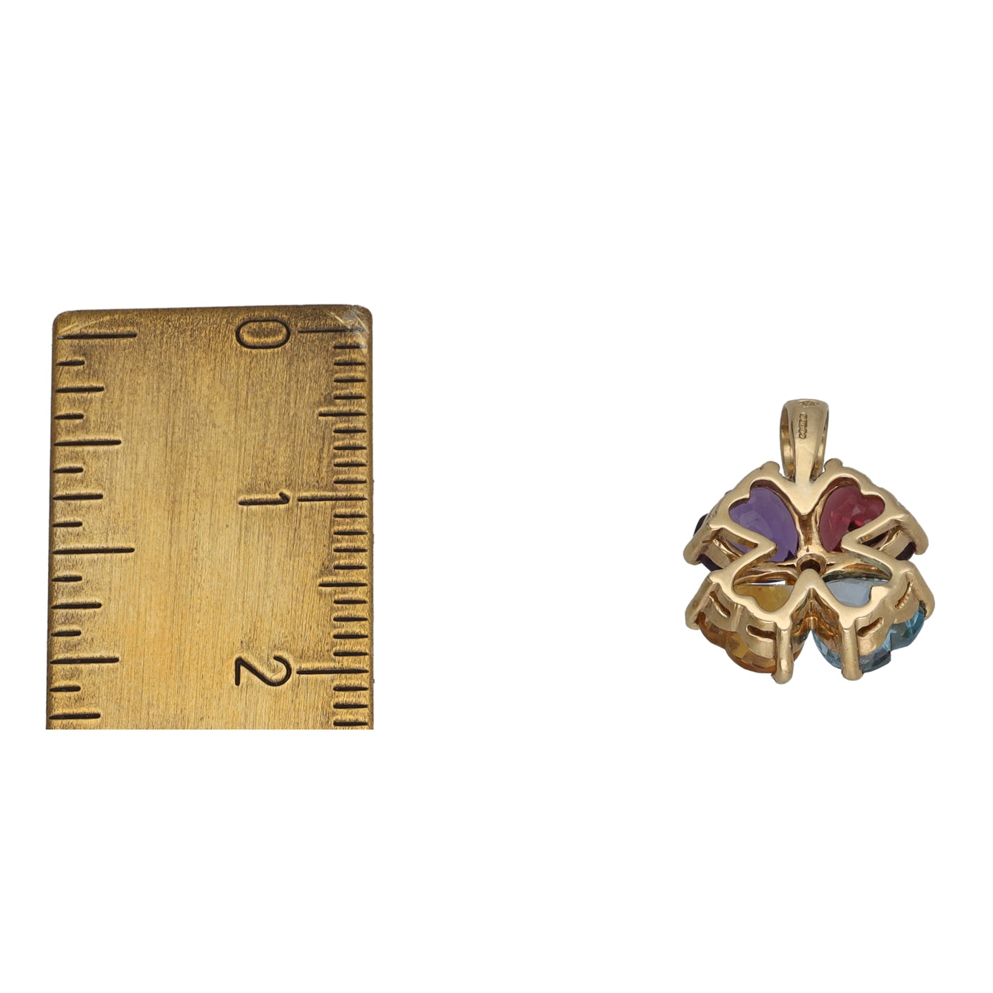 9ct Gold Amethyst, Citrine, Topaz & Garnet Dress/Cocktail Pendant