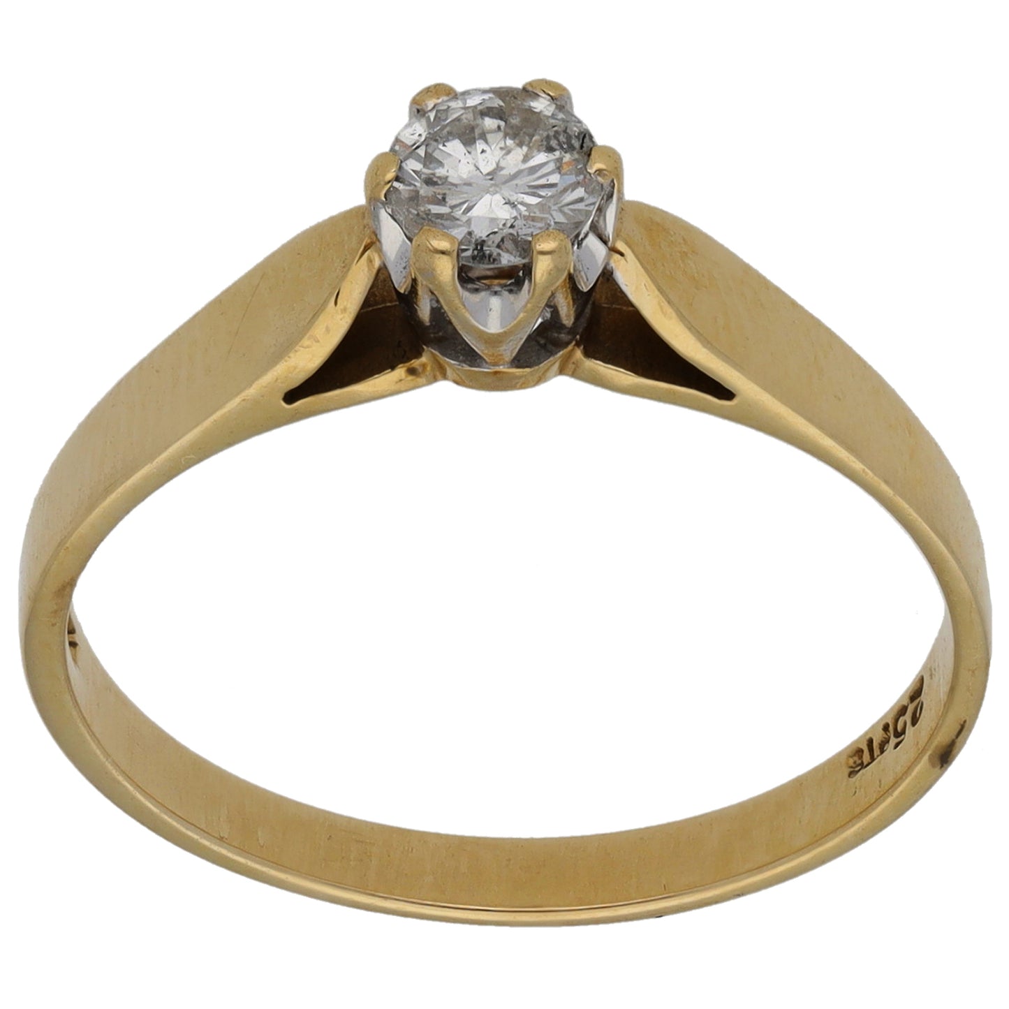 9ct Gold 0.25ct Diamond Solitaire Ring Size N