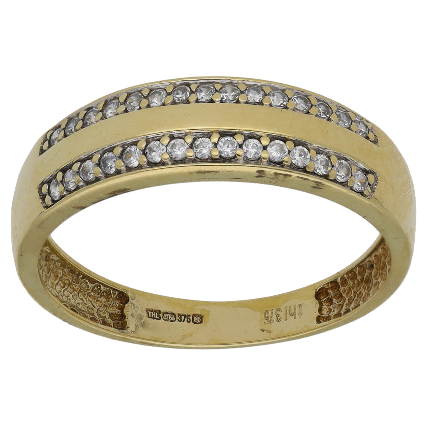 9ct Gold Cubic Zirconia Half Eternity Ring Size O