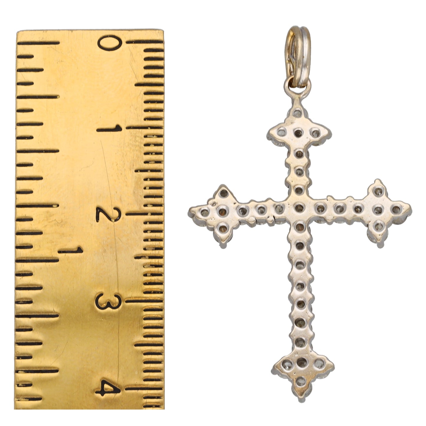 14ct White Gold 1.32ct Diamond Cross Pendant