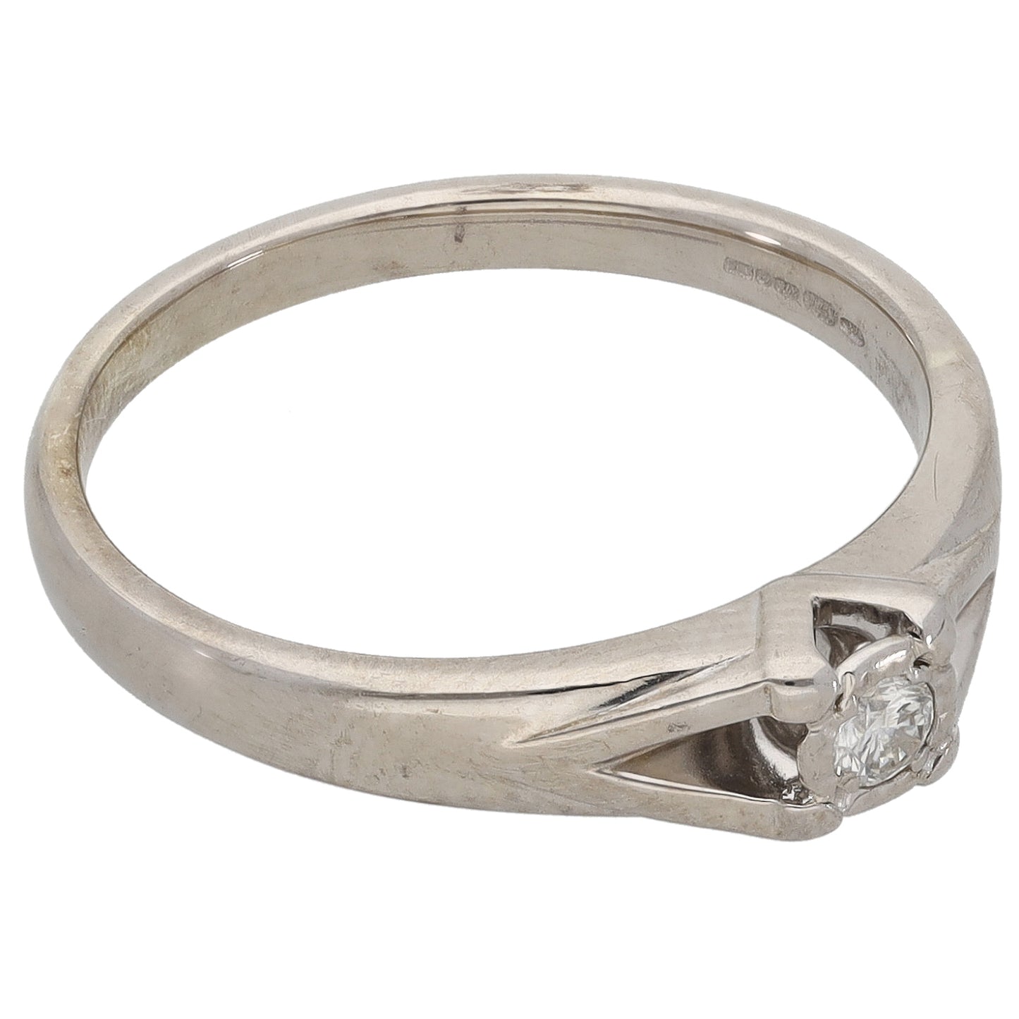 9ct Gold 0.07ct Diamond Solitaire Ring Size M