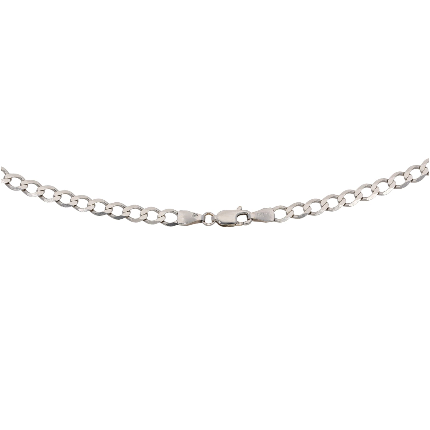 9ct White Gold Curb Chain 18"