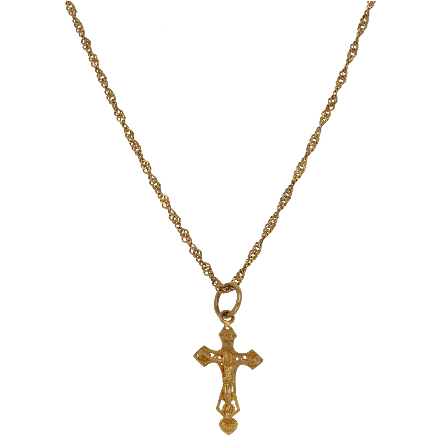 22ct Gold Crucifix Pendant With Chain