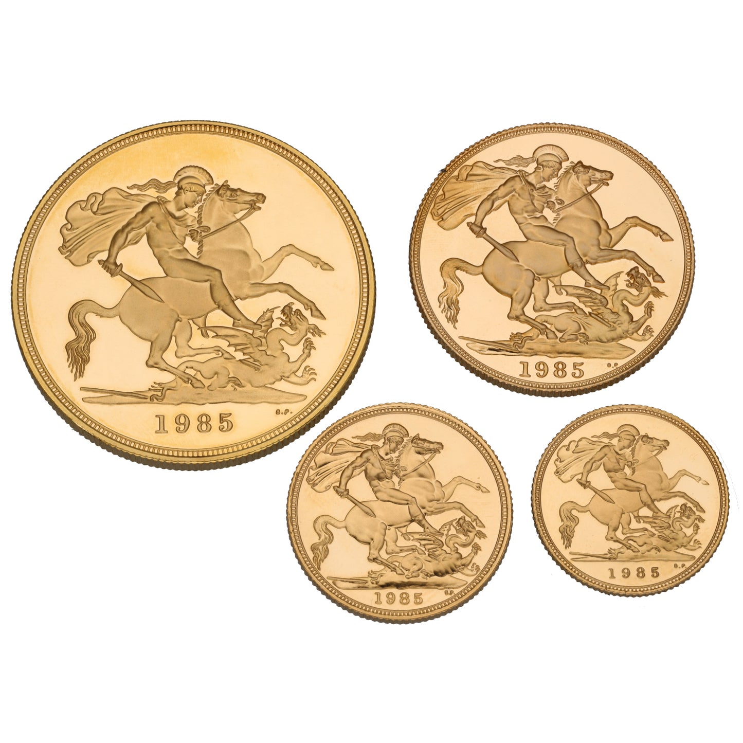 22ct Gold Queen Elizabeth II Sovereign Coin Set 1985