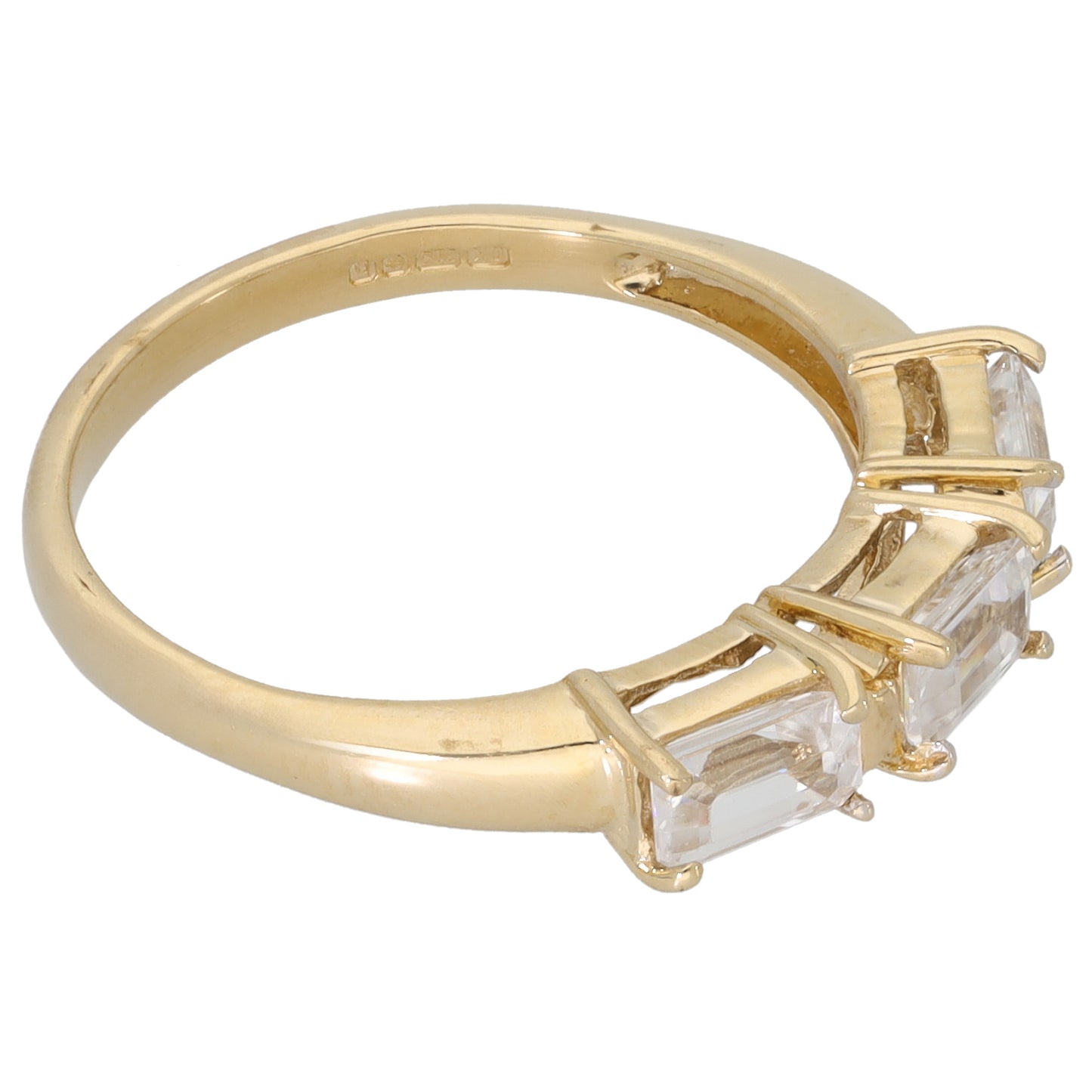 9ct Gold Cubic Zirconia Half Eternity Ring Size N