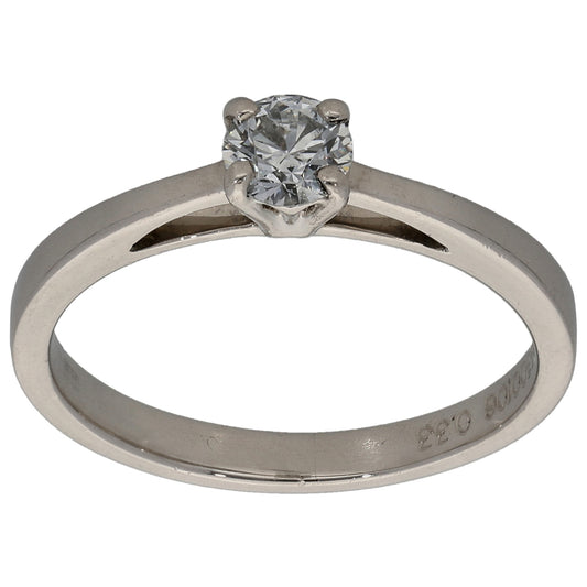 Platinum 0.33ct Diamond Solitaire Ring Size N