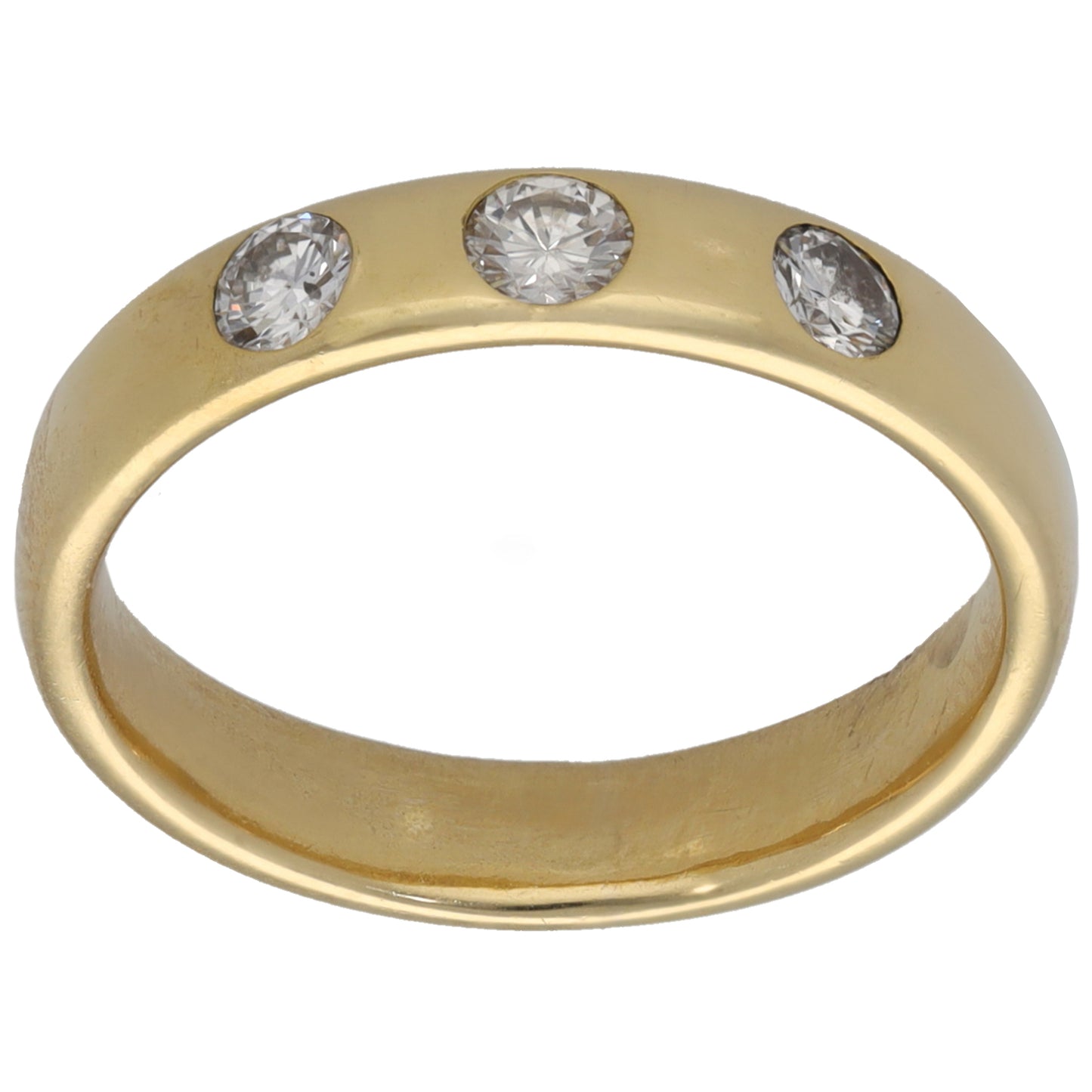 18ct Gold 0.25ct Diamond Three Stone Ring Size L