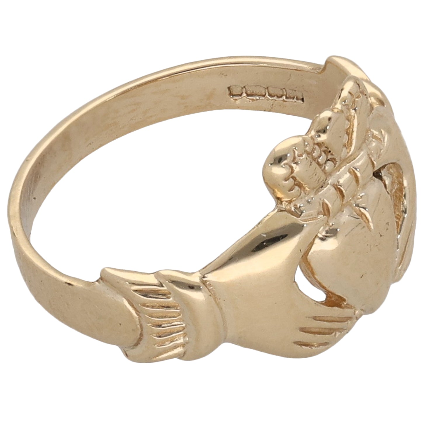 9ct Gold Claddagh Ring Size M