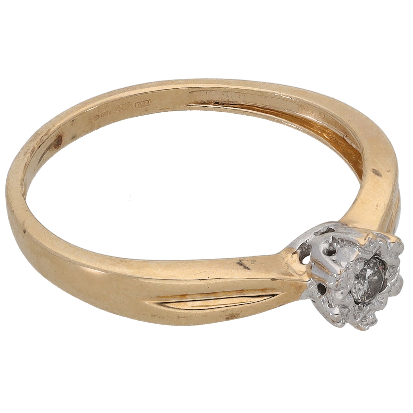 9ct Gold 0.05ct Diamond Solitaire Ring Size K