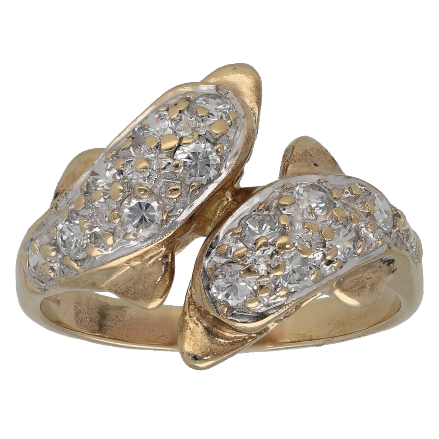 9ct Gold Cubic Zirconia Dolphin Ring Size N