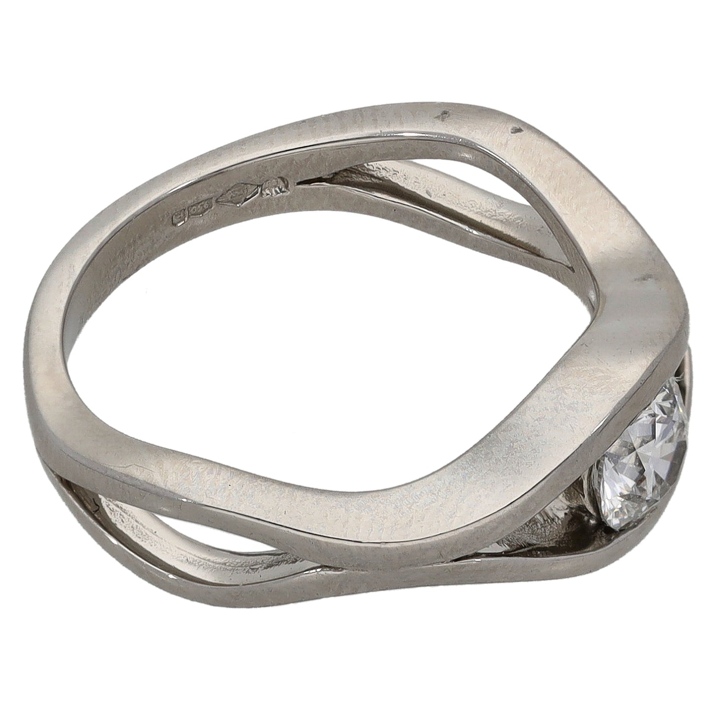 Platinum 0.50ct Diamond Solitaire Ring Size M