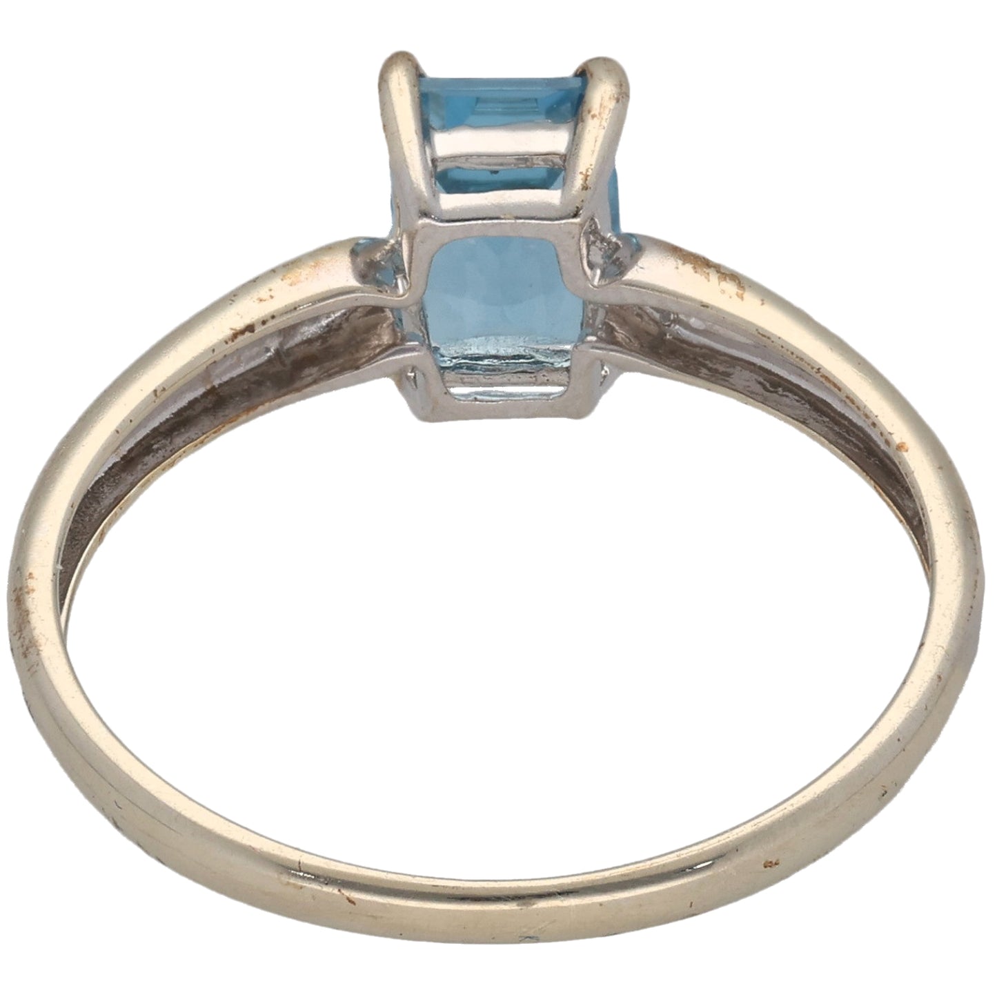 9ct White Gold Topaz Single Stone Ring Size Q