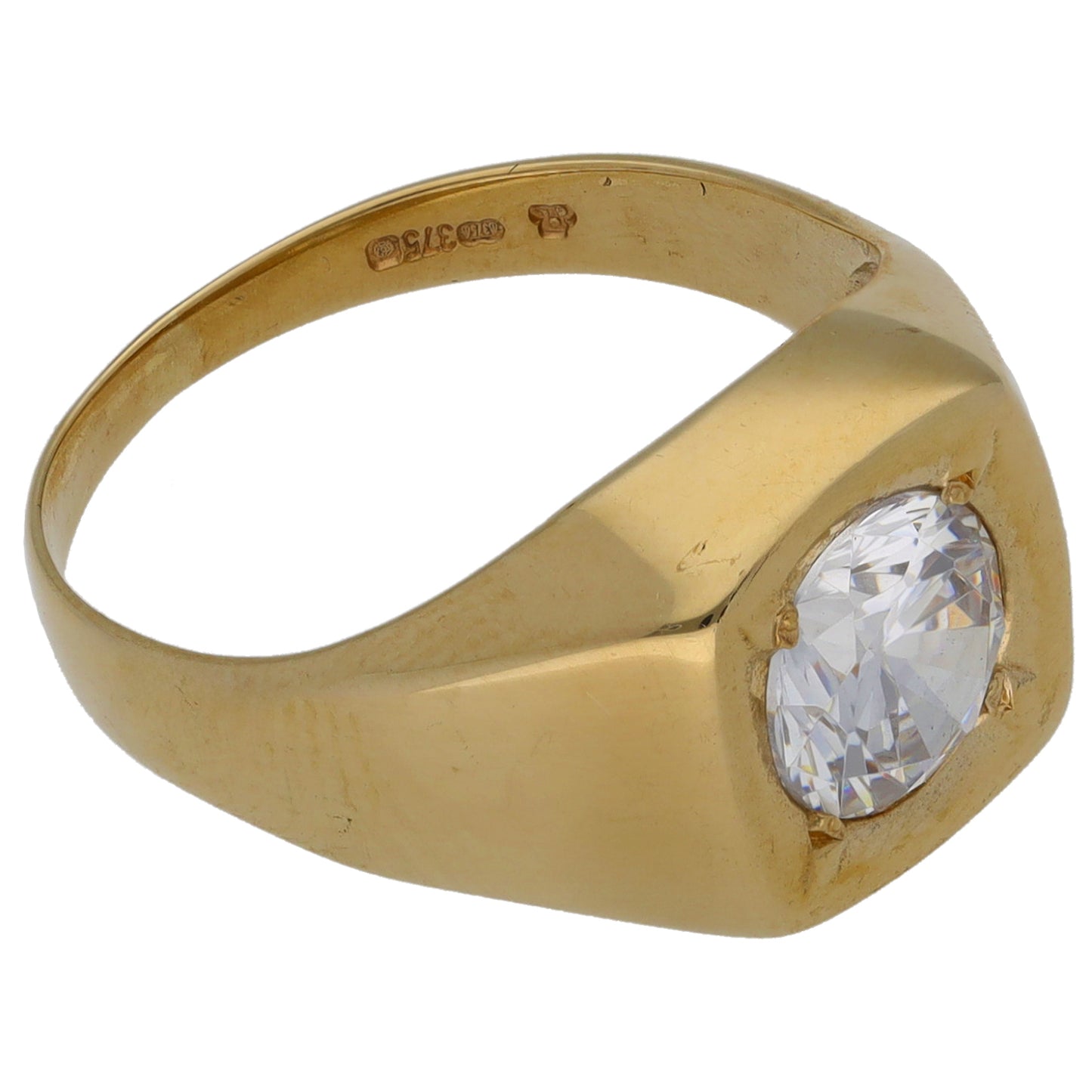 9ct Gold Cubic Zirconia Single Stone Ring Size K