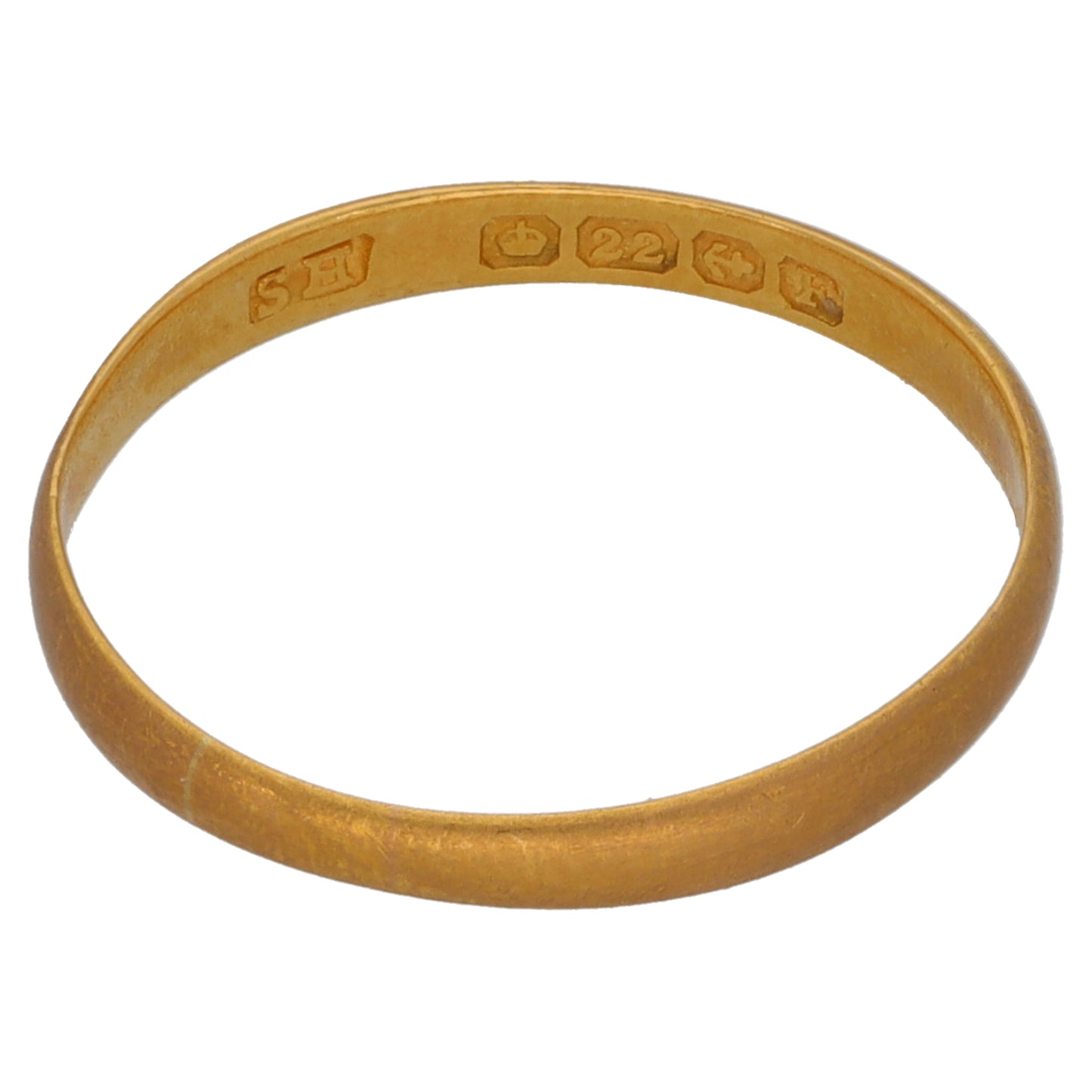 22ct Gold Plain Wedding Ring Size L