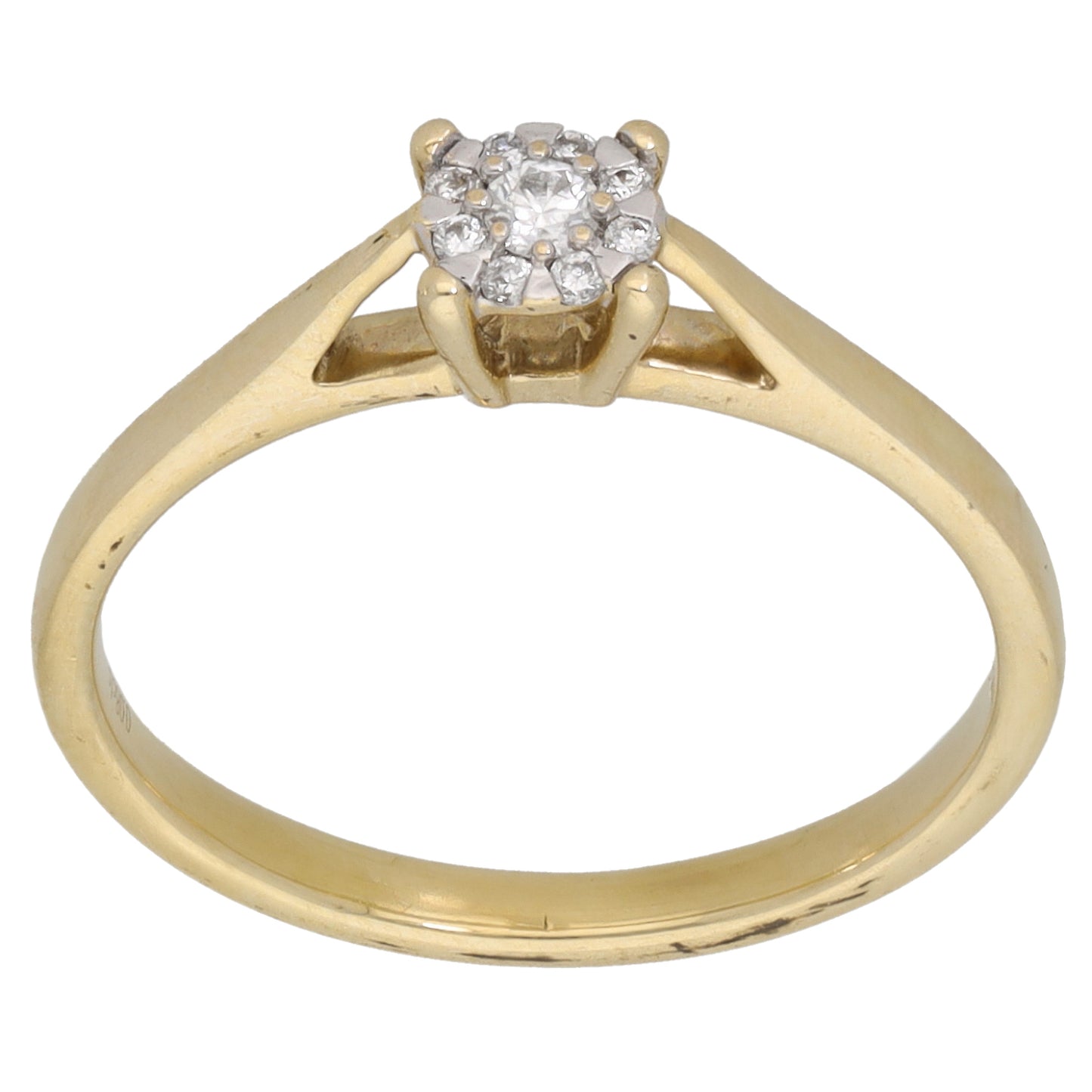 9ct Gold 0.08ct Diamond Dress/Cocktail Ring Size N