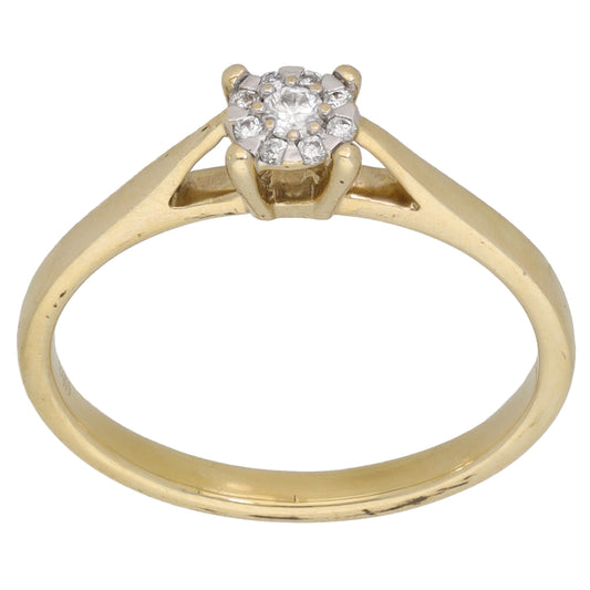 9ct Gold 0.08ct Diamond Dress/Cocktail Ring Size N